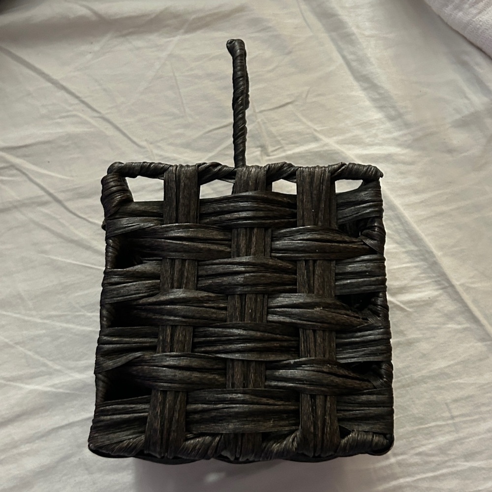 Chic coffee color Woven basket caddy